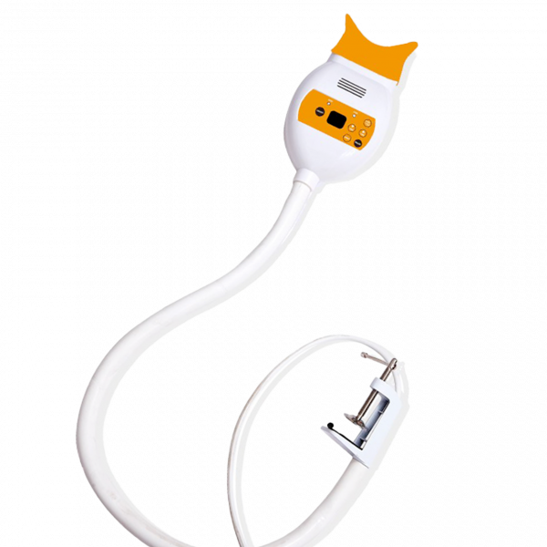 La lampe LED de blanchiment dentaire émet une lumière bleue qui active le gel de blanchiment appliqué dans la gouttière