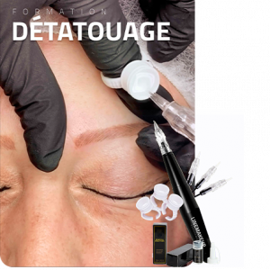 Formation de détatouage en maquillage permanent en ligne, dermographe, bague a cupule, gel de détatouage